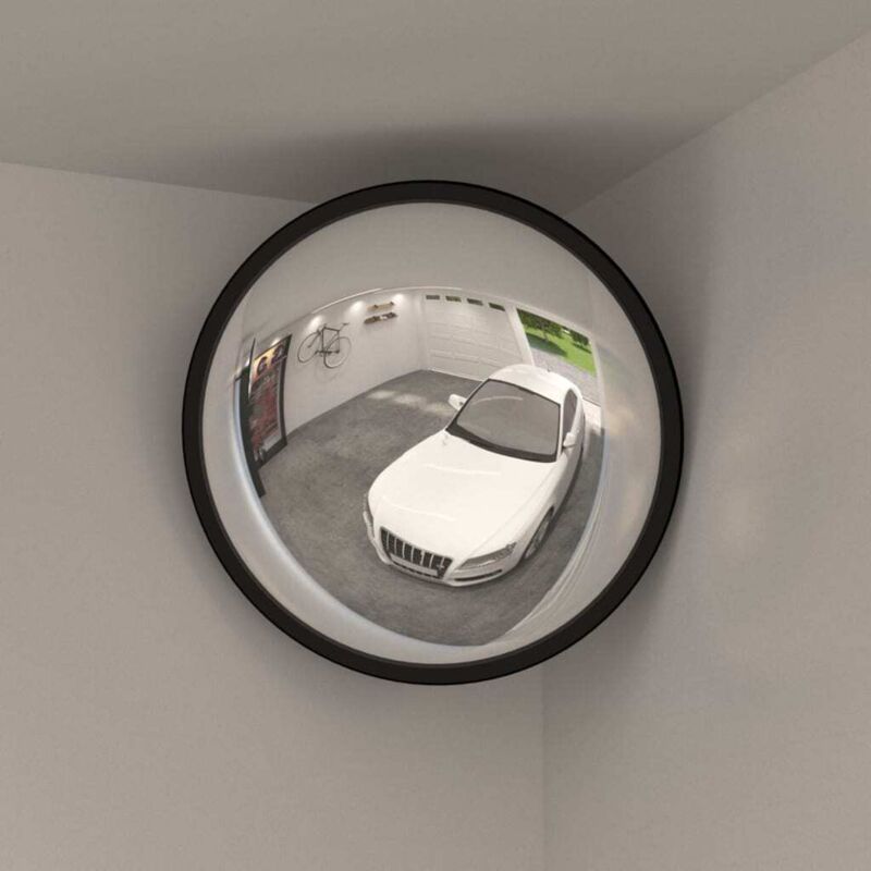 foto del prodotto specchio convesso per traffico interno nero 40 cm in acrilico vidaxl
