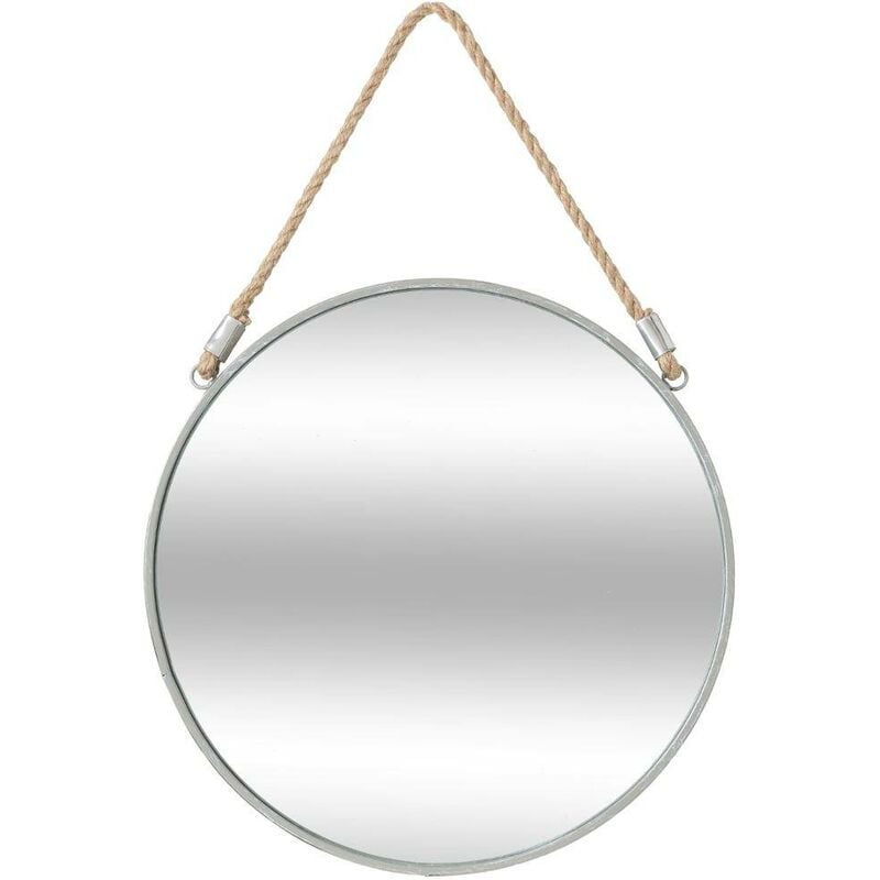 foto del prodotto specchio corde in metallo grigio d38cm atmosphera cr ateur d'int rieur