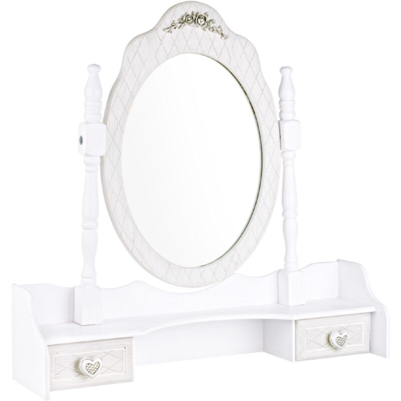 foto del prodotto specchio cosmetico con alzata in mdf charlene 70.5 a 18 b 69 h cm