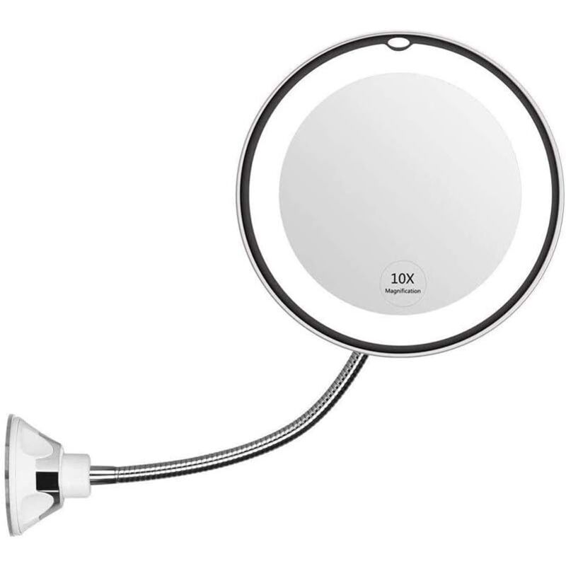 foto del prodotto specchio cosmetico ingranditore 10x lablanc con luce led rotazione a 360 con ventosa