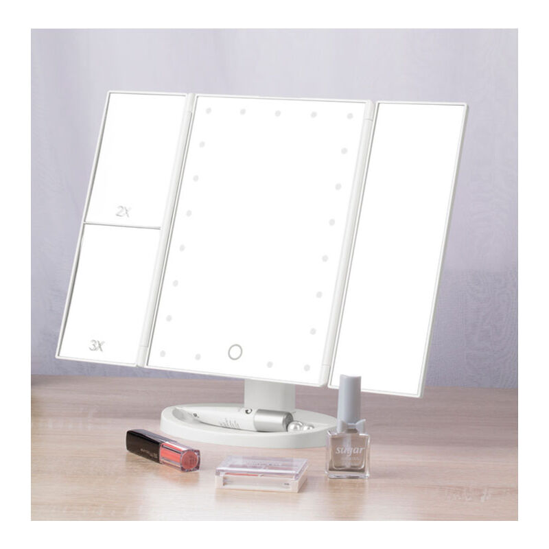foto del prodotto specchio cosmetico specchio luminoso e280 con 21 led colore selezionabile ros gold de 