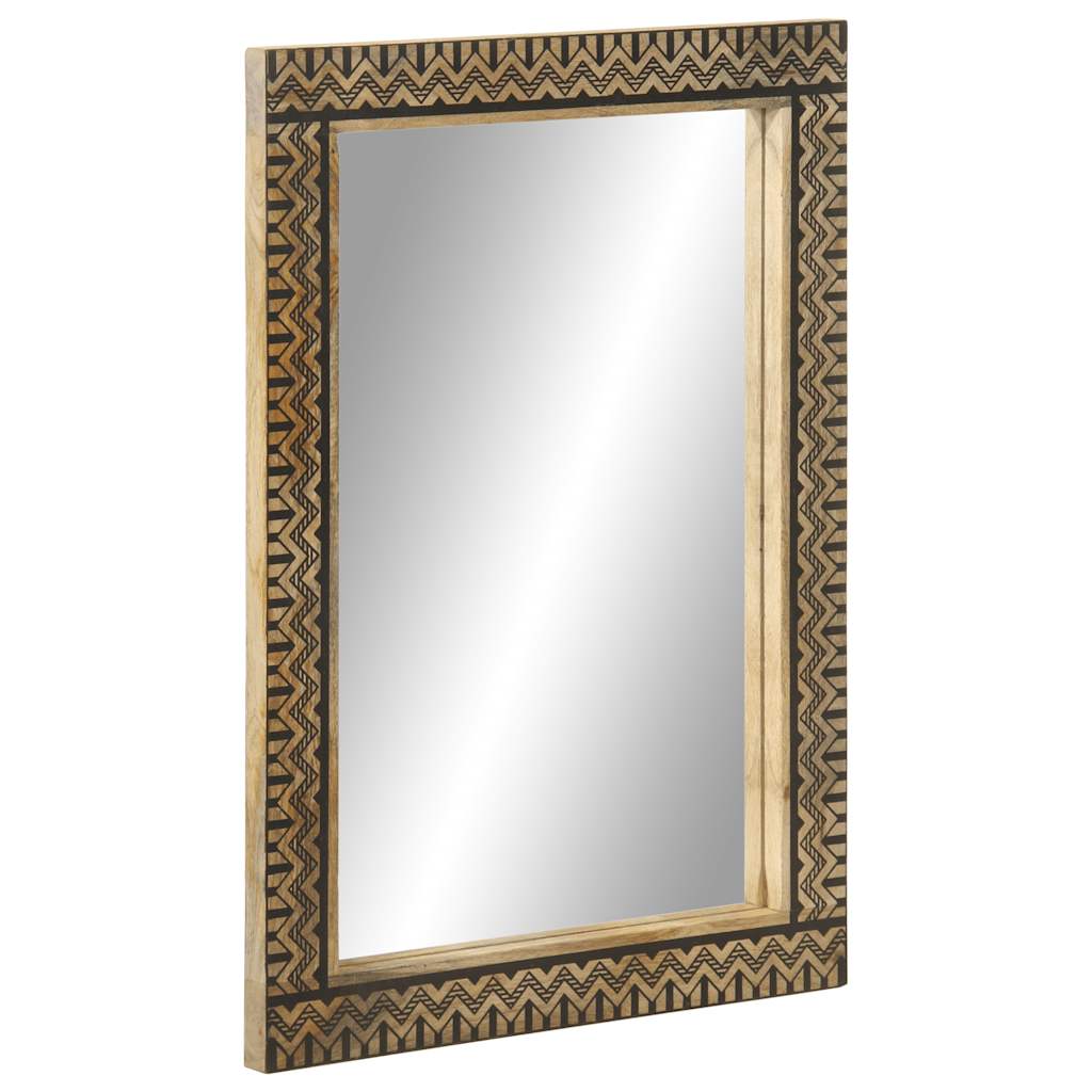 foto del prodotto specchio da bagno 50x70 cm in legno massello di mango e vetro