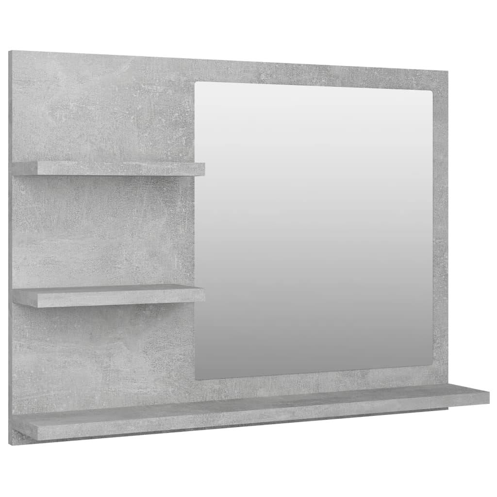 foto del prodotto specchio da bagno 60 x 10,5 x 45 cm in truciolato grigio
