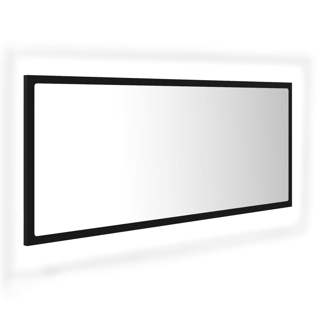 foto del prodotto specchio da bagno a led 100 x 8,5 x 37 cm in acrilico nero