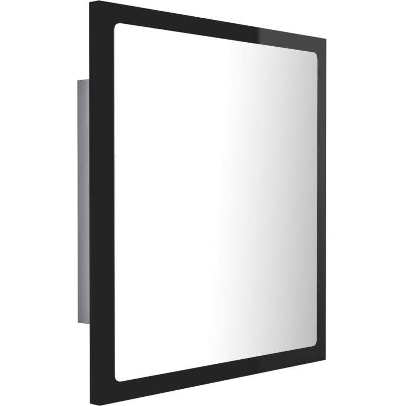 foto del prodotto specchio da bagno a led 40 x 8,5 x 37 cm in acrilico nero lucido