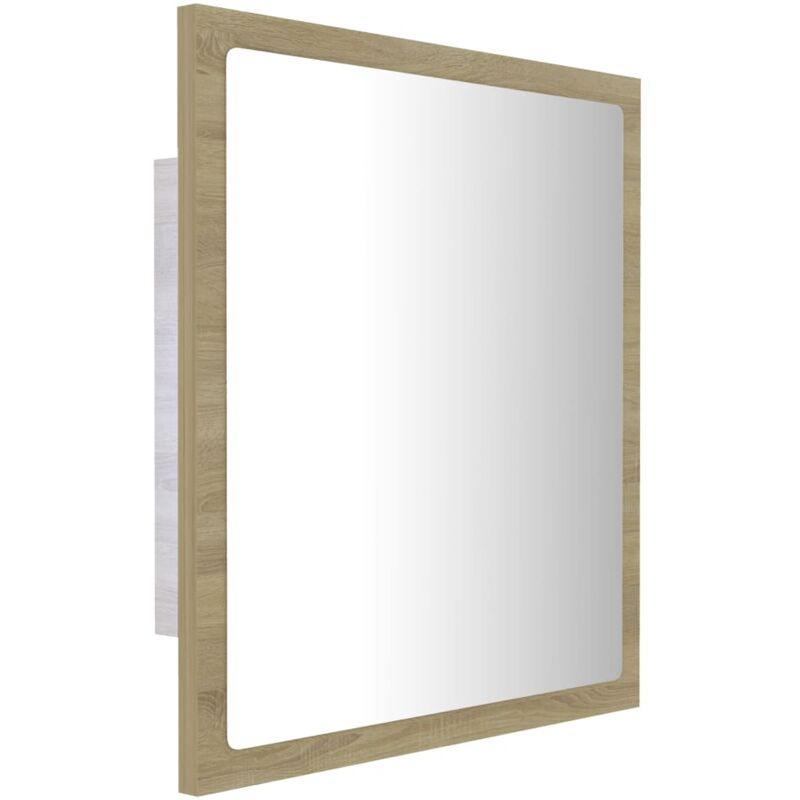 foto del prodotto specchio da bagno a led 40 x 8,5 x 37 cm rovere acrilico