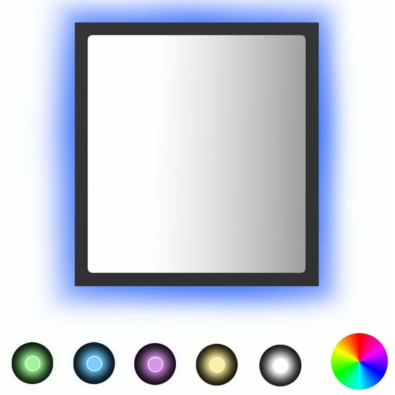 foto del prodotto specchio da bagno a led grigio 40x8,5x37 cm in acrilico vidaxl