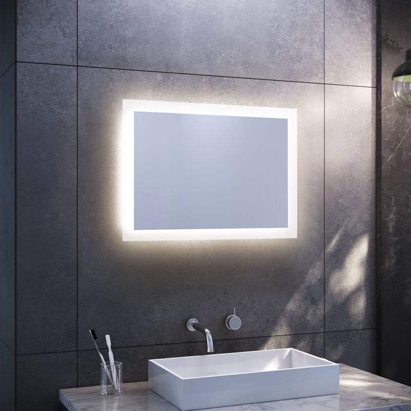 foto del prodotto specchio da bagno con illuminazione a led specchio da bagno specchio da parete specchio con luce 50x70 sonni