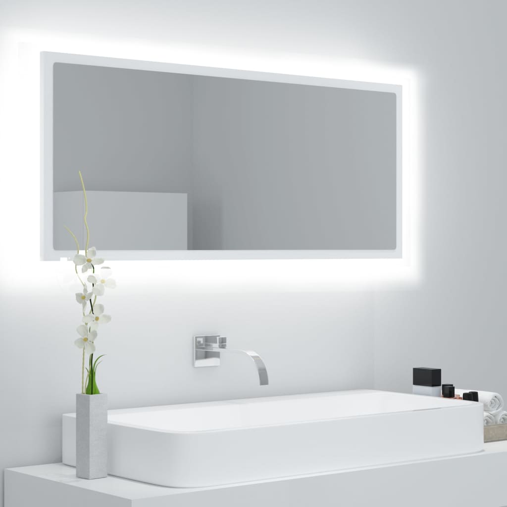 foto del prodotto specchio da bagno con led bianco 100x8,5x37 cm in truciolato cod mxl 78136
