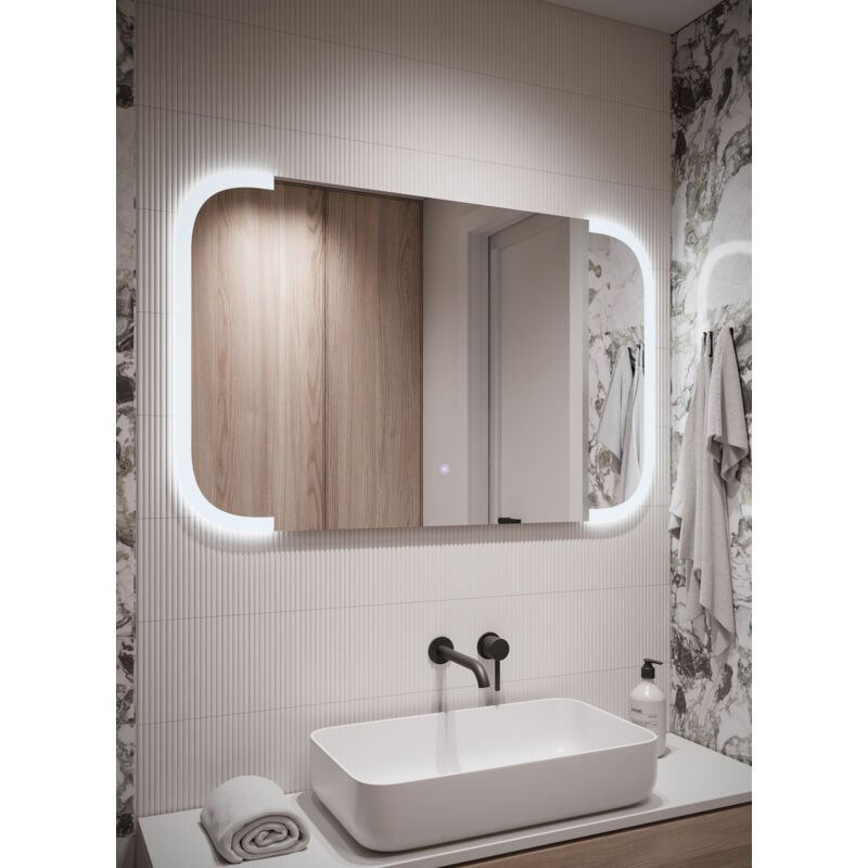 foto del prodotto specchio da bagno franca led 80 x 60 cm specchio specchio doccia