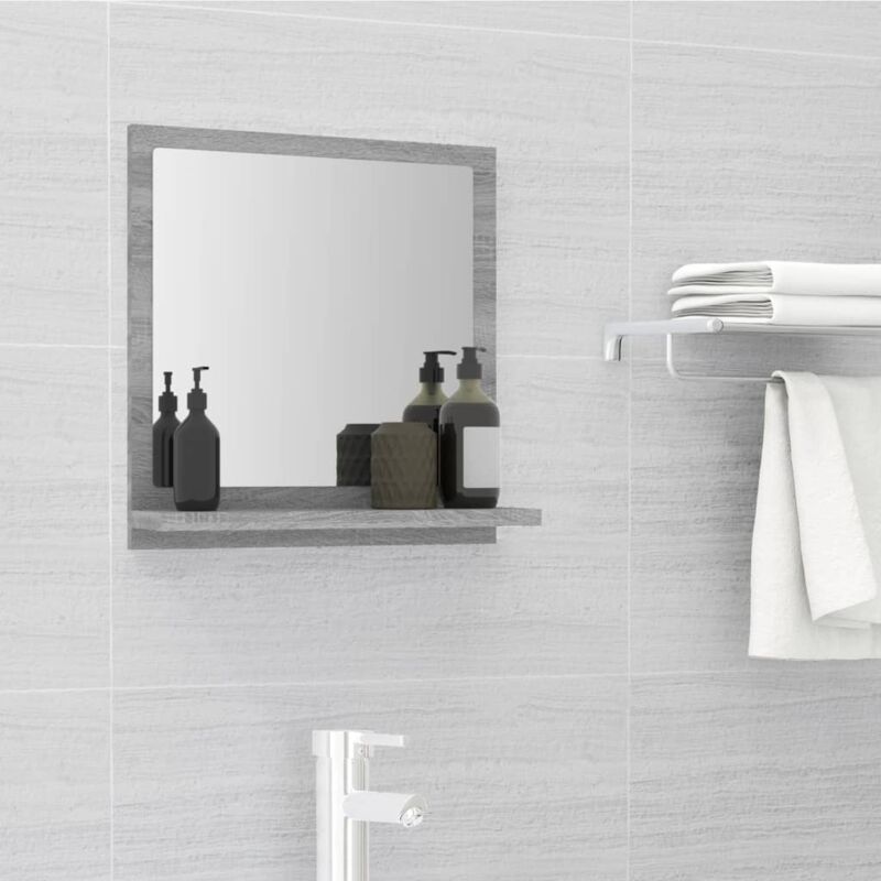 foto del prodotto specchio da bagno grigio sonoma 40x10,5x37 cm legno multistrato vidaxl