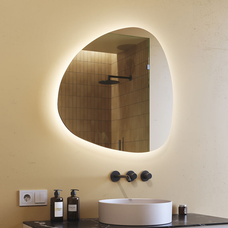 foto del prodotto specchio da bagno illuminato a led 74x74cm specchio illuminato a led con illuminazione jaj221 bianco freddo 6000k