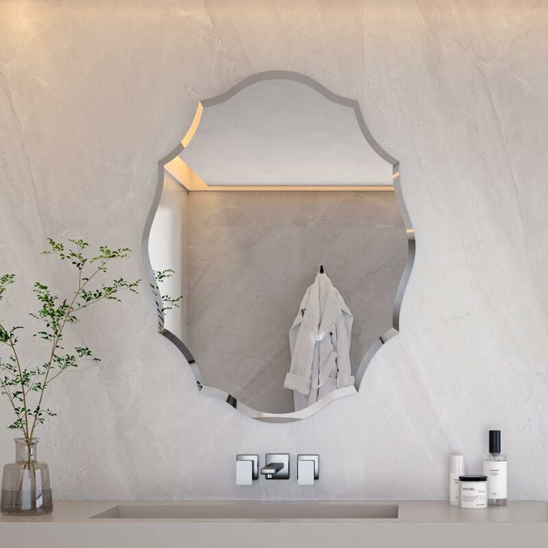 foto del prodotto specchio da bagno irregolare specchio decorativo da ingresso da parete 56x71cm