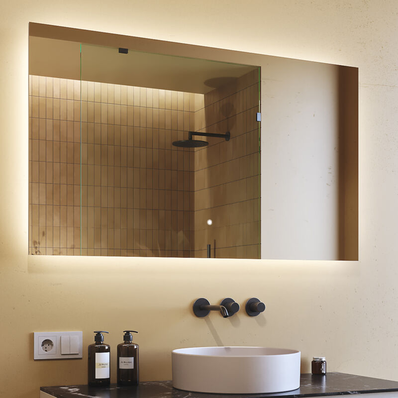 foto del prodotto specchio da bagno led 120x70 specchio illuminato a led con illuminazione led001 bianco freddo 6000k