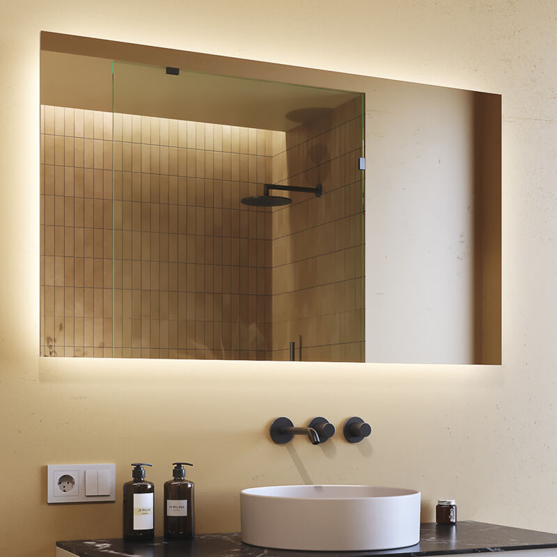 foto del prodotto specchio da bagno led 120x70 specchio illuminato a led con illuminazione led058 bianco freddo 6000k