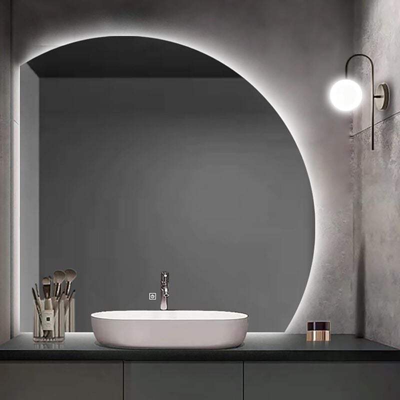 foto del prodotto specchio da bagno led dimmerabile, antiappannamento, intelligente dimensioni 50 x 50 cm 