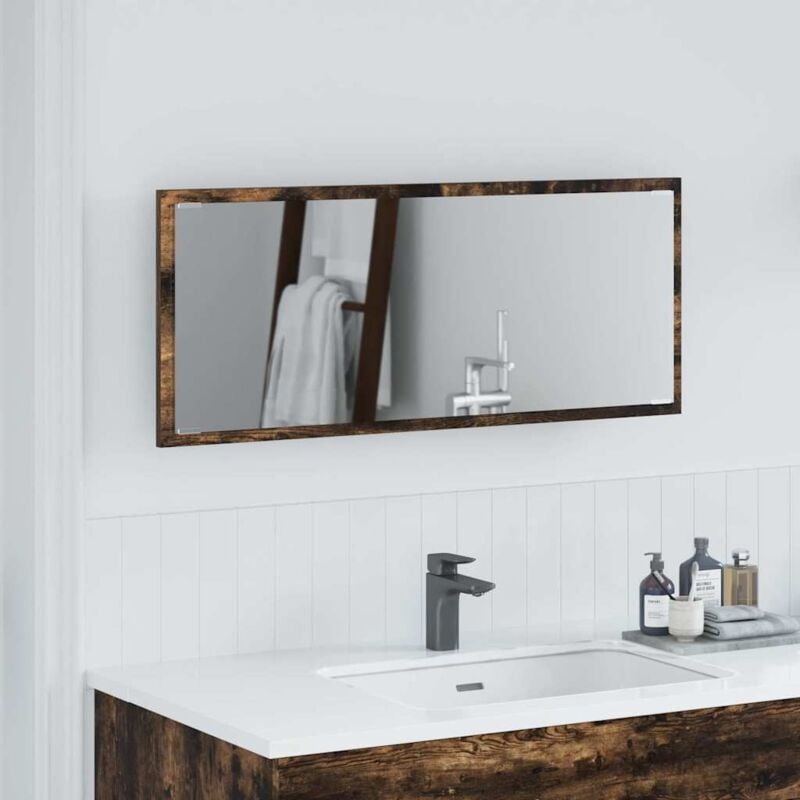 foto del prodotto specchio da bagno led rovere affumicato 90x8,5x37 cm legno ingegnerizzato vidaxl