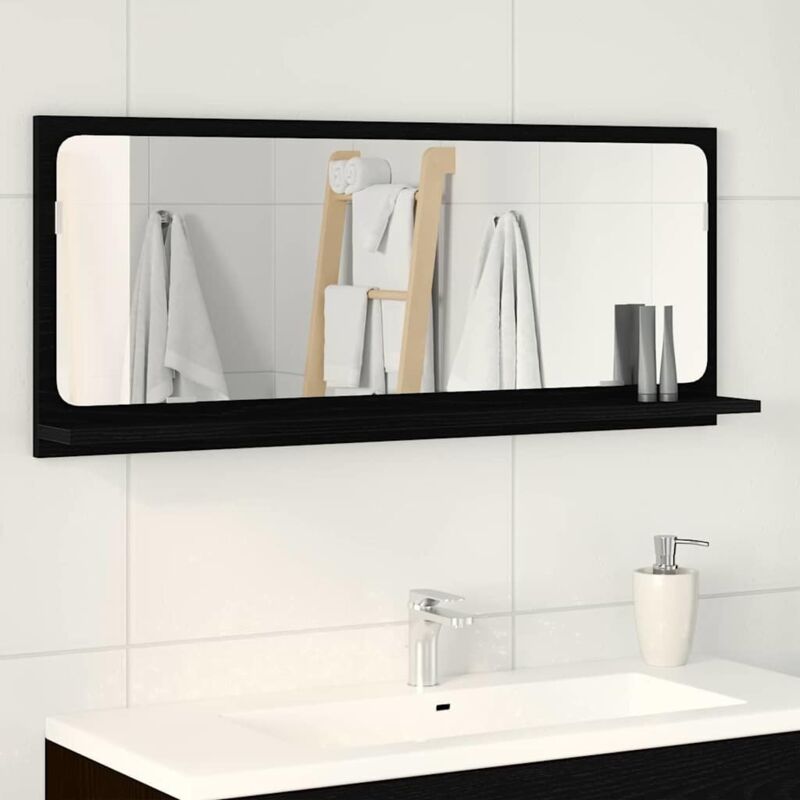 foto del prodotto specchio da bagno nero rovere 90x10,5x37 cm in legno ingegnerizzato vidaxl