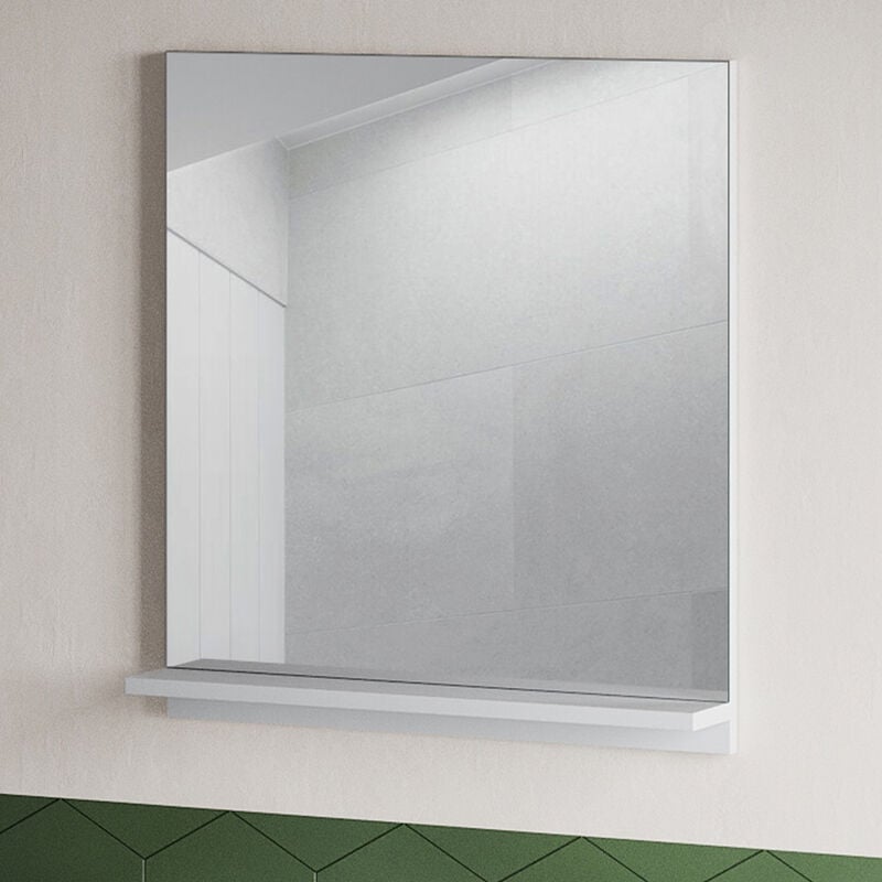 foto del prodotto specchio da bagno ottone piombo 55 x 60 cm specchio da parete con ripiano in vetro per l archiviazione sonni