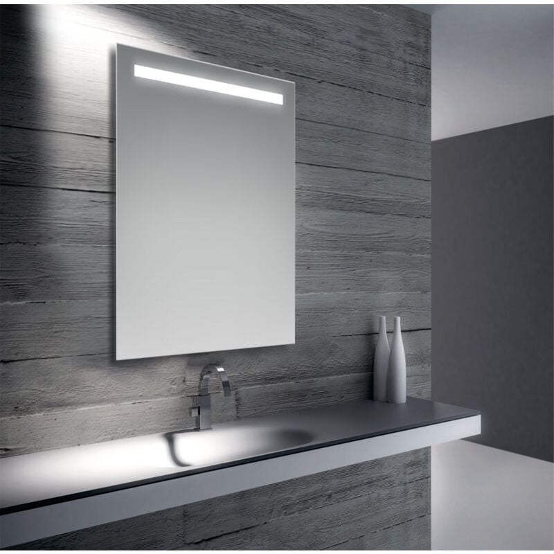 foto del prodotto specchio da bagno retroilluminato a led 70x50 cm specchio con luce