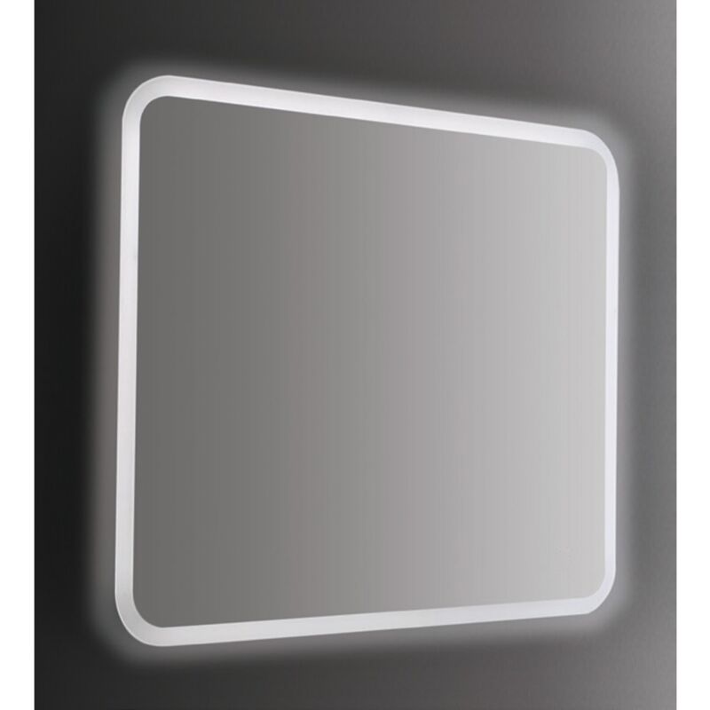 foto del prodotto specchio da bagno rettangolare retroilluminato a led 80x70 da parete