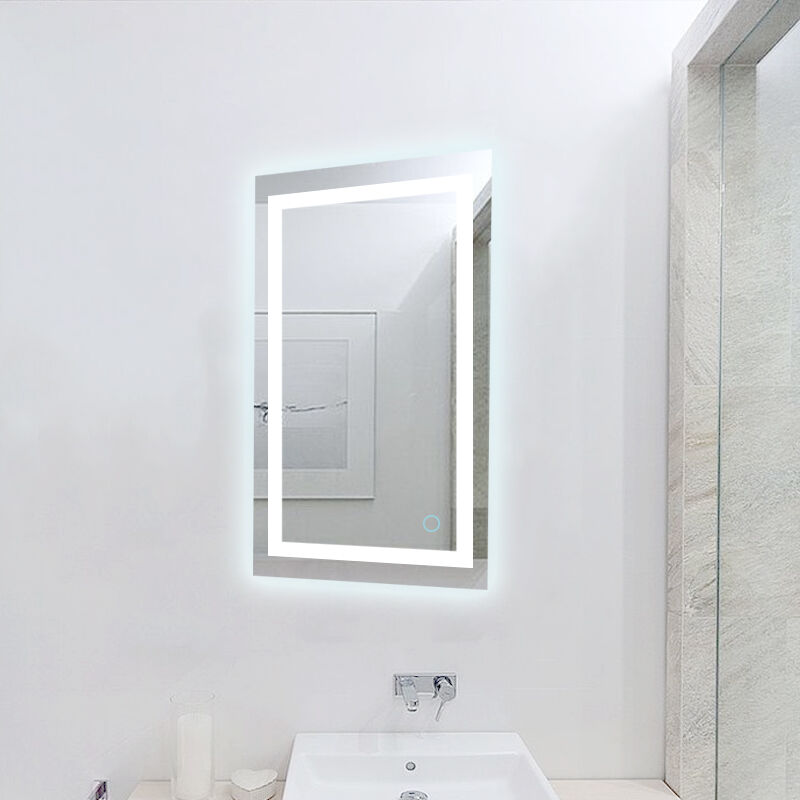 foto del prodotto specchio da bagno, specchio led, 22w bianco freddo interruttore tattile 60x80cm haloyo