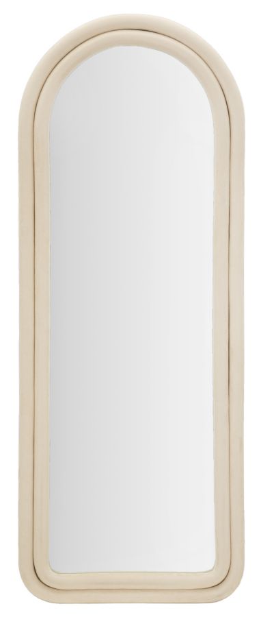 foto del prodotto specchio da muro cornice in velluto crema 60x4x160cm cloe