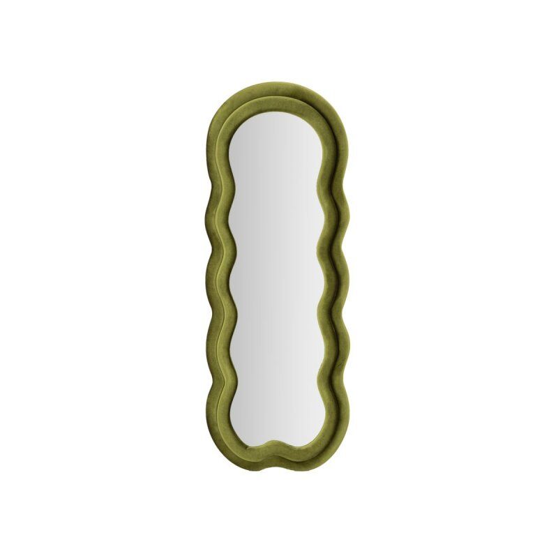 foto del prodotto specchio da muro cornice in velluto verde 60x4x160cm miki