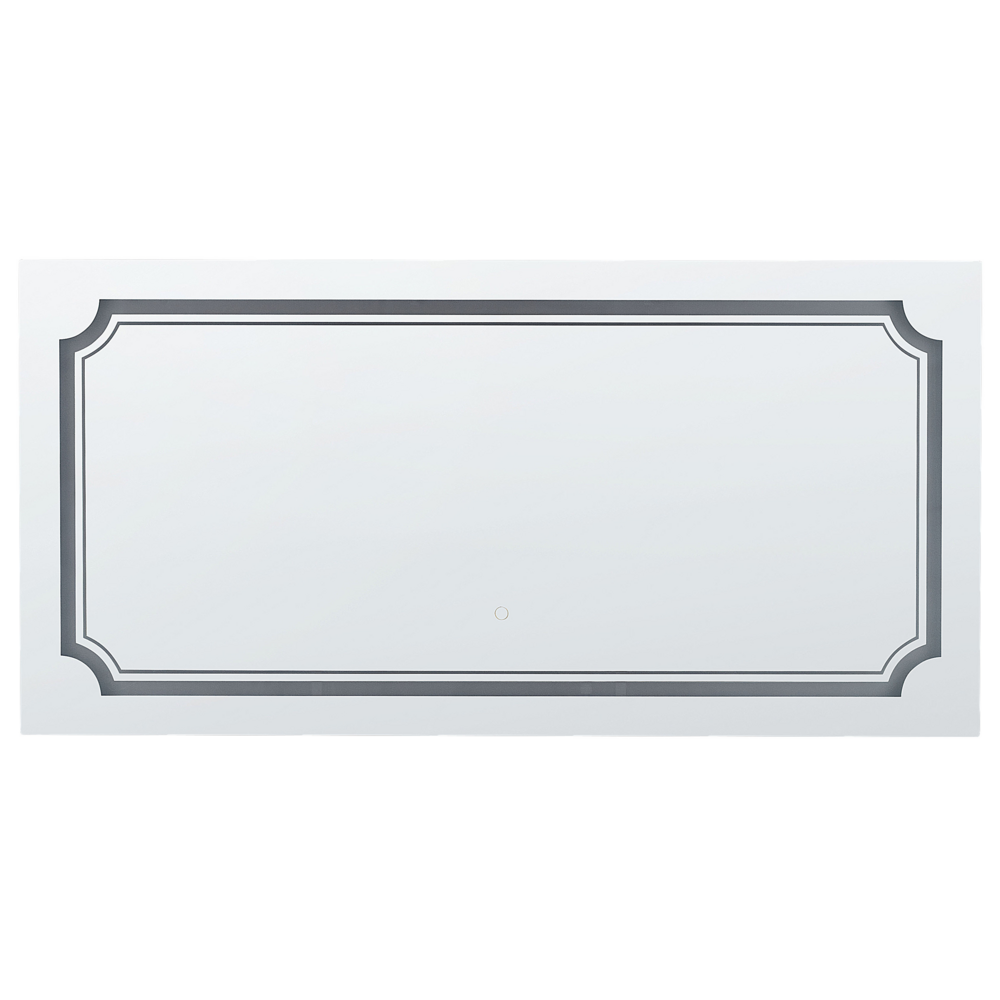 foto del prodotto specchio da muro rettangolare con led 120 x 60 cm stile moderno contemporaneo bagno illuminazione