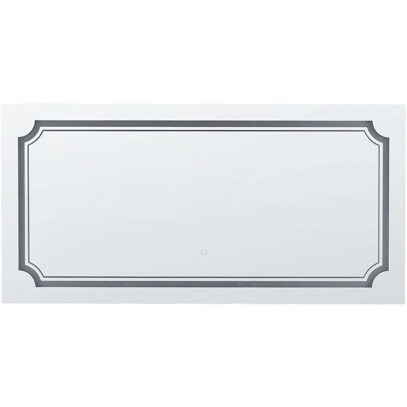 foto del prodotto specchio da muro rettangolare in argento con led 120 x 60 cm arromachnes