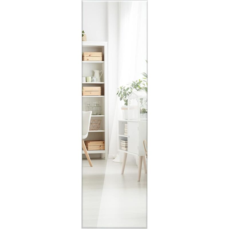 foto del prodotto specchio da parete, 110 cm x 38 cm specchio rettangolare senza cornice con accessori per il montaggio a parete, per camera da letto, soggiorno