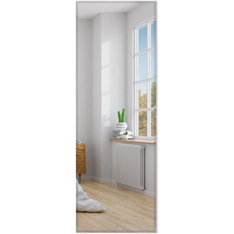 foto del prodotto specchio da parete 110 x 38 cm, specchio rettangolare montato a parete, specchio a figura intera per guardaroba corridoio soggiorno costway