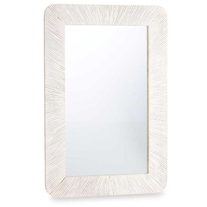 foto del prodotto specchio da parete 38 bianco marrone righe 90 x 60 x 2 cm rettangolare