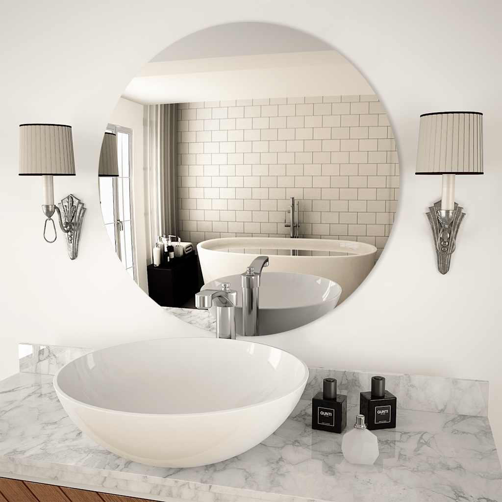 foto del prodotto specchio da parete 70 cm in vetro circolare cod mxl 54385