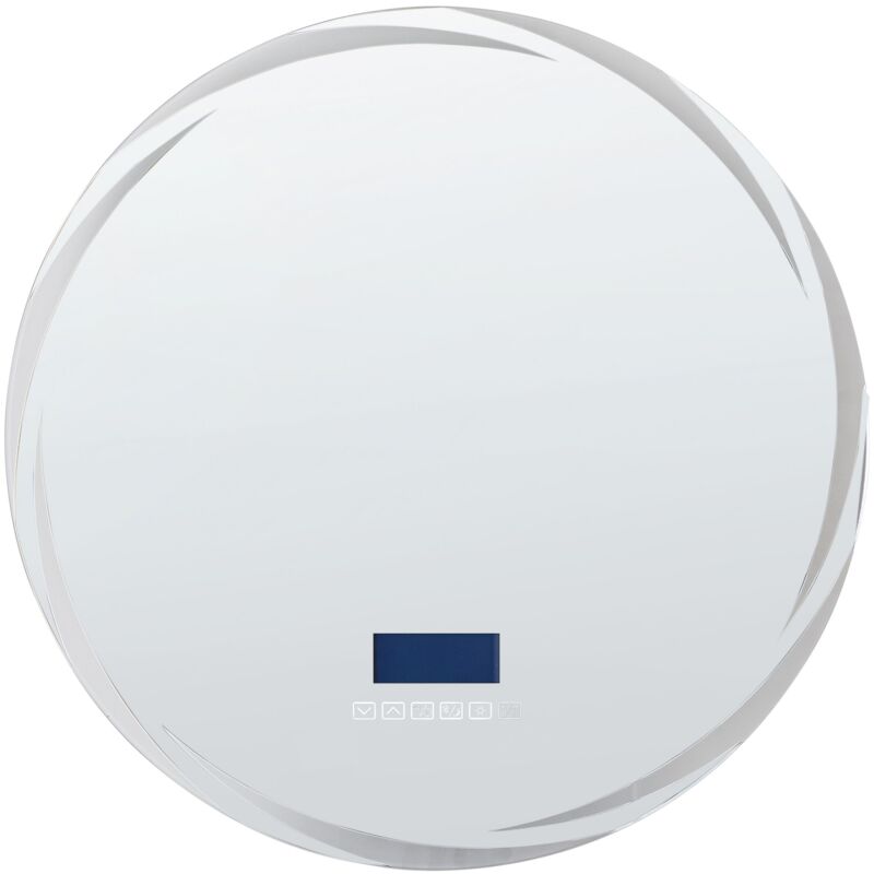 foto del prodotto specchio da parete a led argento rotondo con altoparlante bluetooth 60 x 60 cm tanay