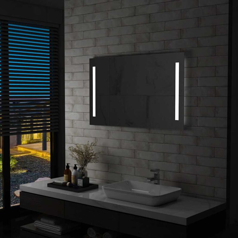 foto del prodotto specchio da parete a led per bagno 100x60 cm vidaxl