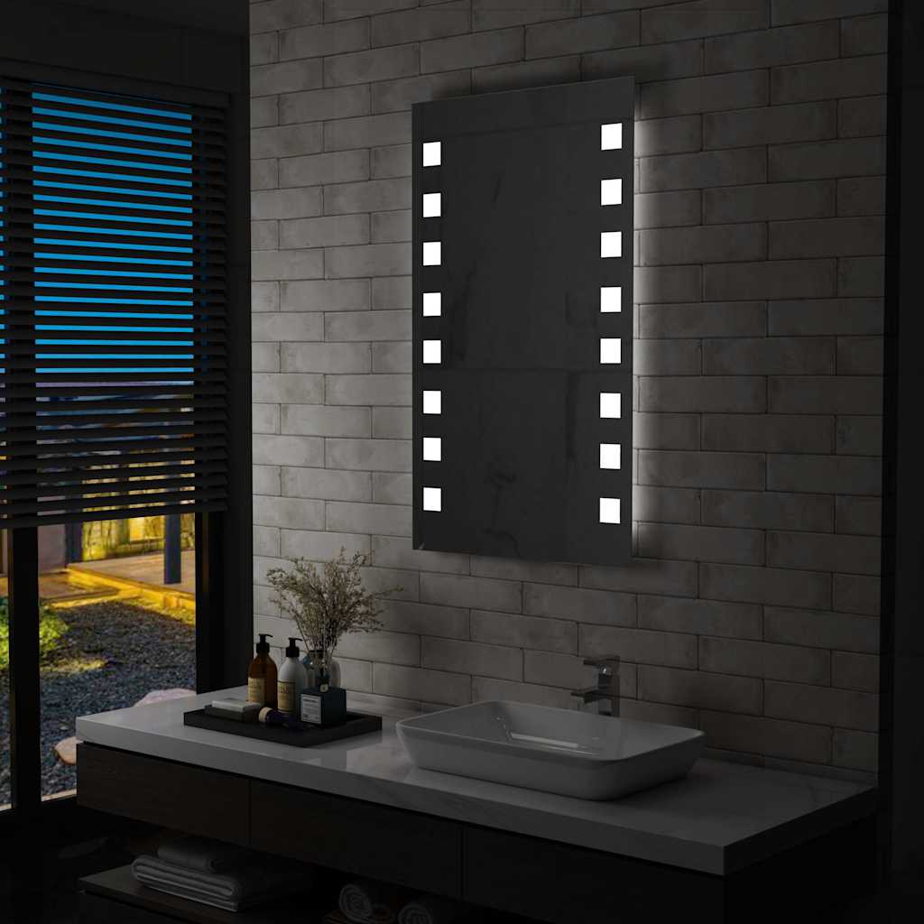 foto del prodotto specchio da parete a led per bagno 60x100 cm cod mxl 67555