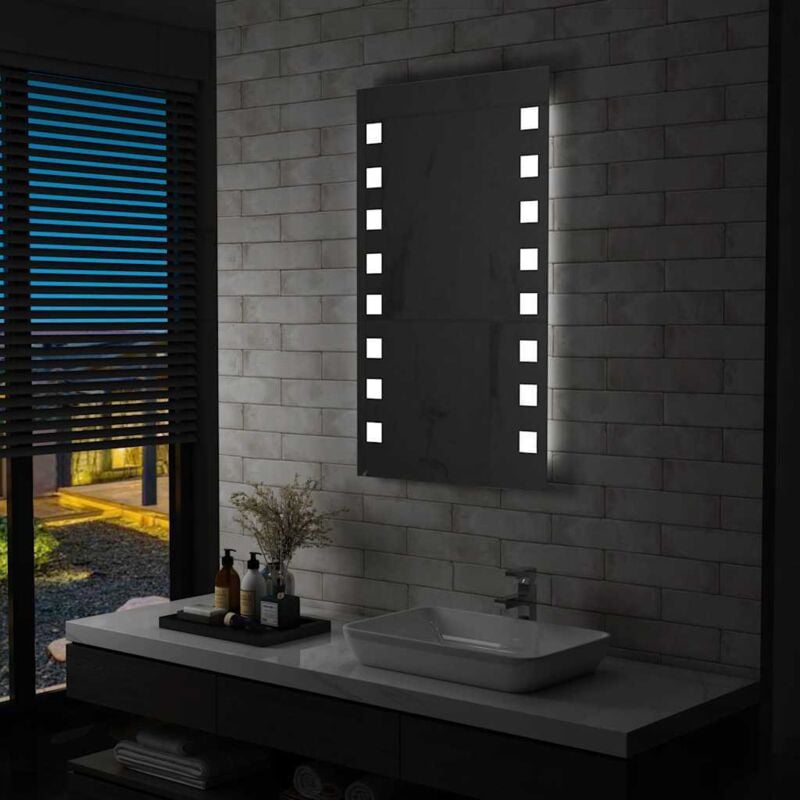 foto del prodotto specchio da parete a led per bagno 60x100 cm vidaxl 690865