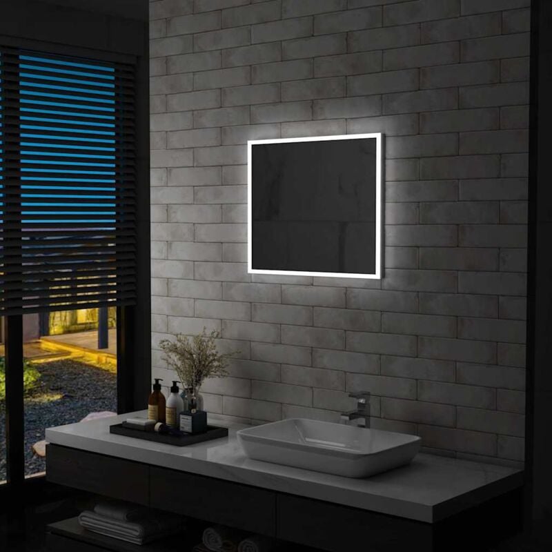 foto del prodotto specchio da parete a led per bagno 60x50 cm vidaxl
