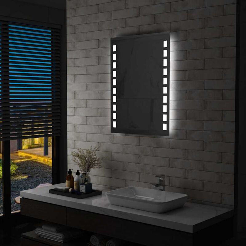 foto del prodotto specchio da parete a led per bagno 60x80 cm vidaxl
