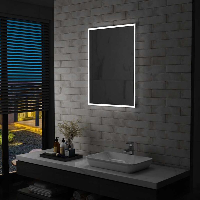 foto del prodotto specchio da parete a led per bagno 60x80 cm vidaxl