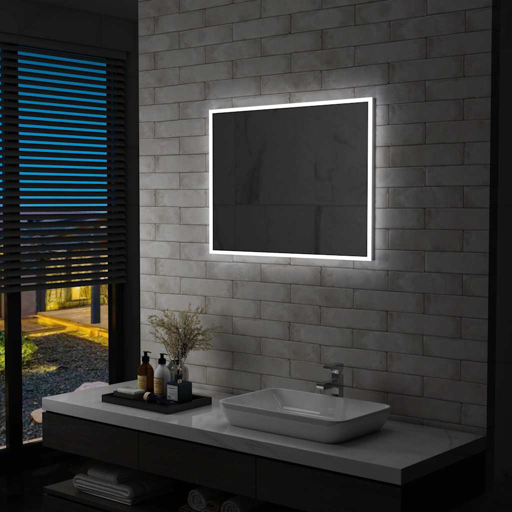 foto del prodotto specchio da parete a led per bagno 80x60 cm cod mxl 67820