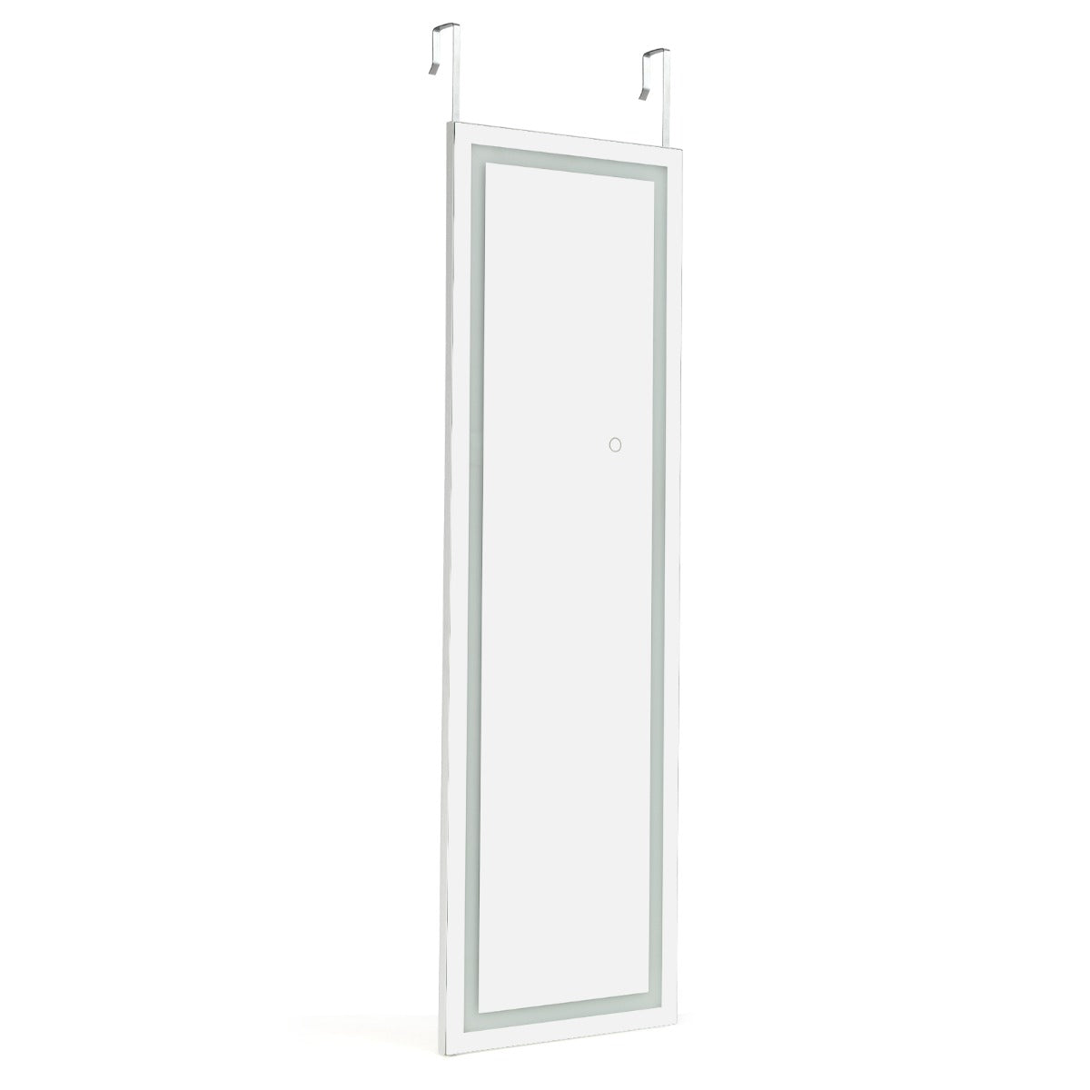 foto del prodotto specchio da parete a led specchio a figura intera illuminato in 3 colori cornice mdf 120 x 37 cm bianco 20 0006878