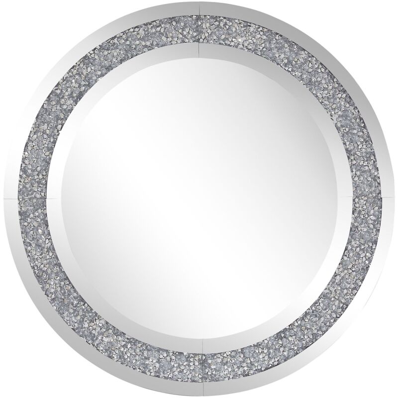 foto del prodotto specchio da parete argentato 70 cm con cornice decorativa accessorio casa erbray