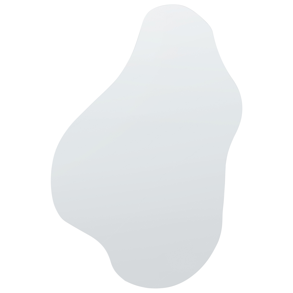 foto del prodotto specchio da parete argento 46 x 76 cm forma irregolare appeso decorazione corridoio