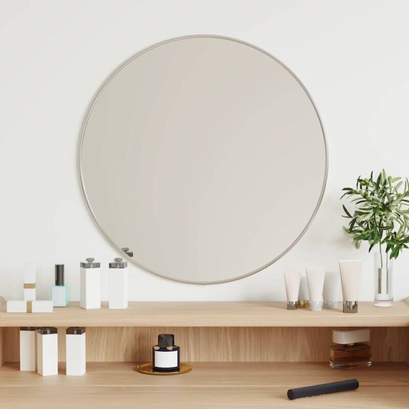 foto del prodotto specchio da parete argento 50 cm rotondo vidaxl