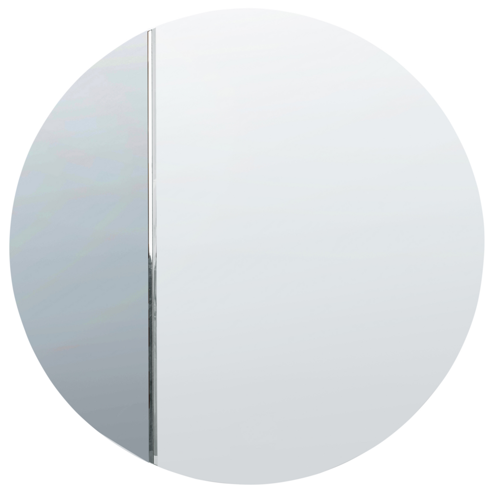foto del prodotto specchio da parete blu 79 x 79 cm di forma rotonda con ganci decorazione da parete in stile moderno