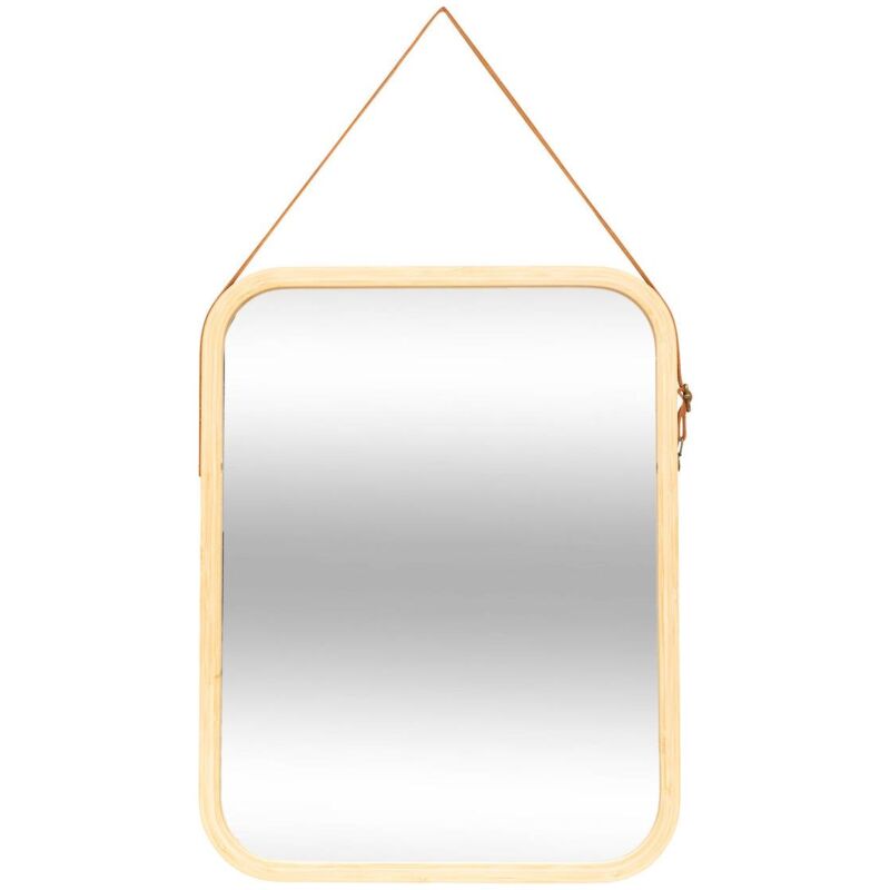 foto del prodotto specchio da parete con cinturino in pelle 45x35cm 5five