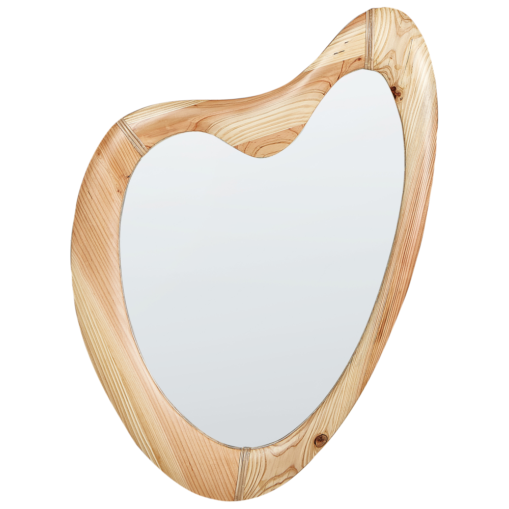 foto del prodotto specchio da parete con cornice in legno di abete chiaro 77 x 90 cm pezzo d arredo a parete con specchio