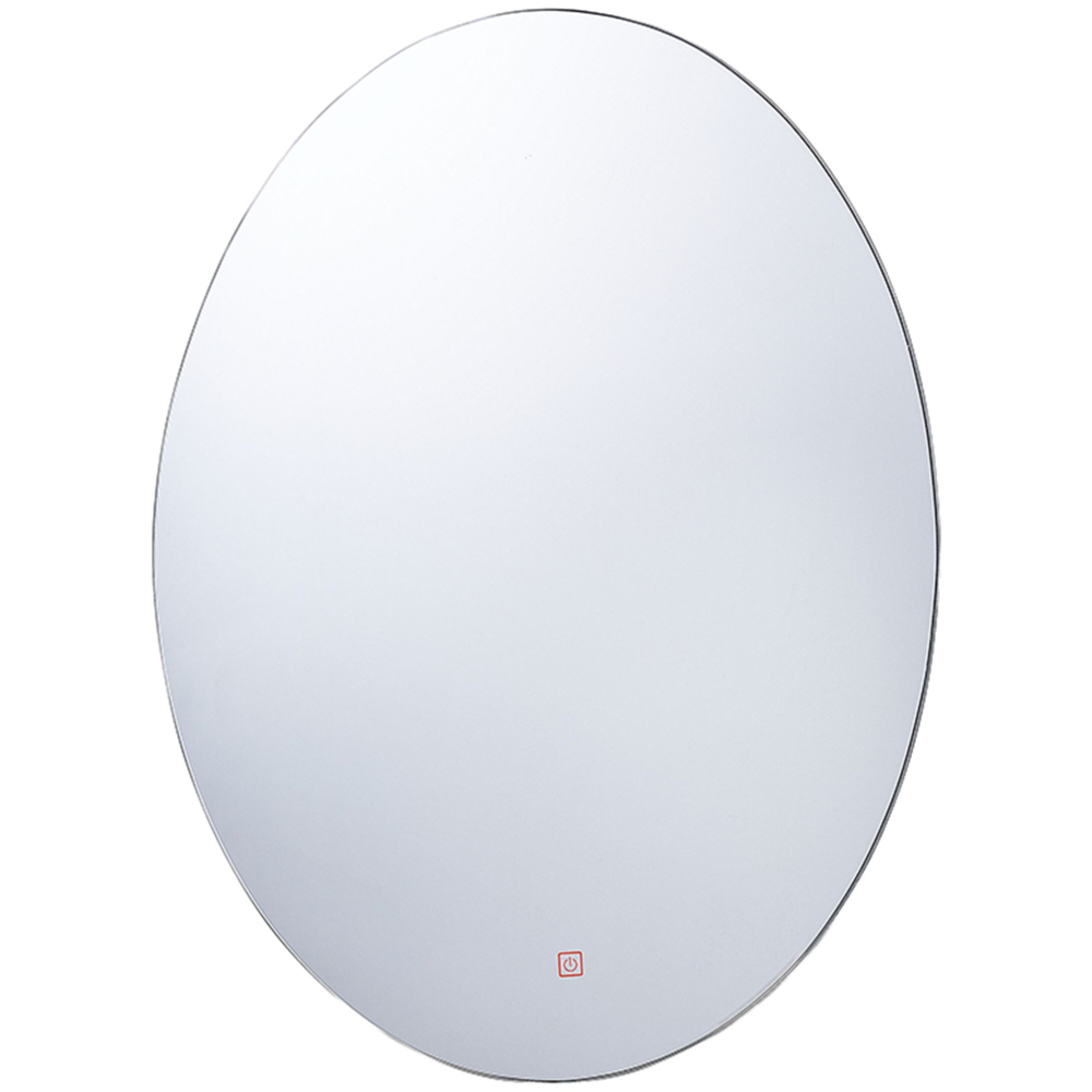 foto del prodotto specchio da parete con led argento ovale 60 x 80 cm rettangolare illuminato sistema antiappannamento